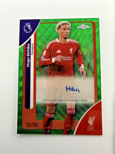 Hugo Ekitike 2025 Topps Chrome Green /99