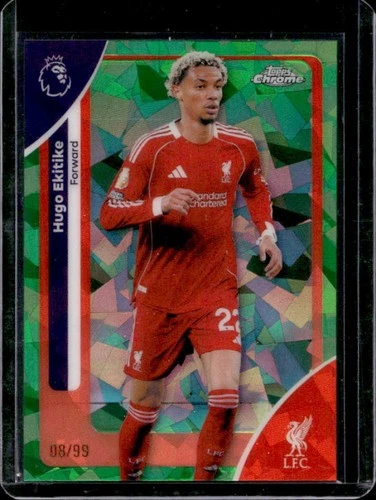 Hugo Ekitike 2026 Topps Chrome Green Refractor /99