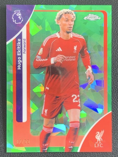 Hugo Ekitike 2026 Topps Chrome Green Sapphire /99