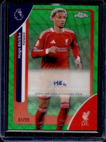 Hugo Ekitike 2026 Topps Chrome Green Wave Refractor /99
