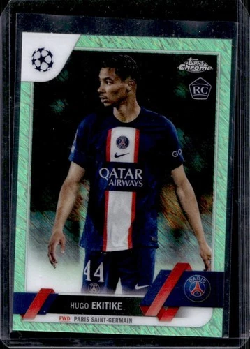 Hugo Ekitike 2023 Topps Chrome Neon Green Shimmer Refractor /399