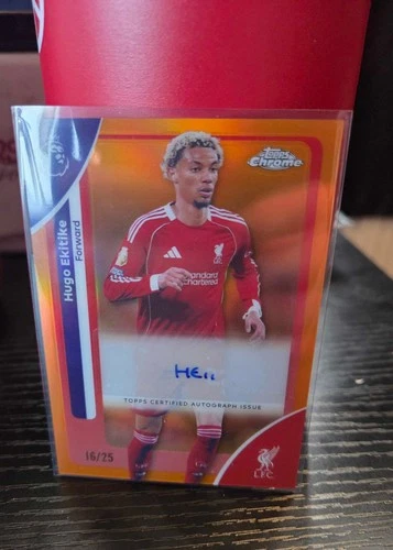 Hugo Ekitike 2026 Topps Chrome Orange /25