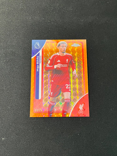Hugo Ekitike 2026 Topps Chrome Orange Geometric Prizm /25