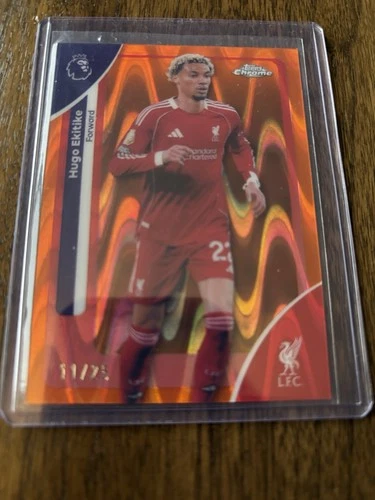 Hugo Ekitike 2026 Topps Chrome Orange Raywave /25