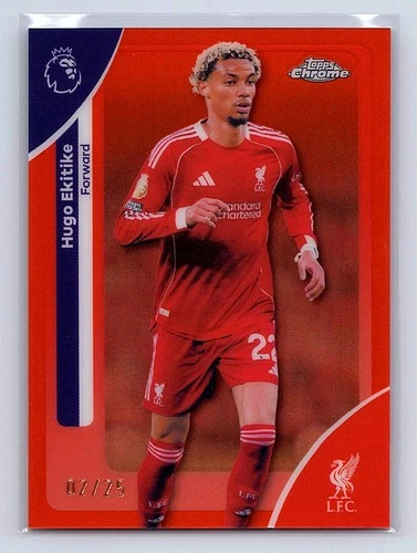 Hugo Ekitike 2025 Topps Chrome Orange Refractor /25