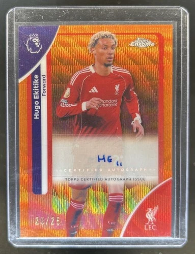 Hugo Ekitike 2026 Topps Chrome Orange Wave Refractor /25