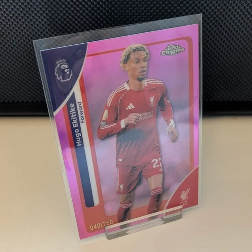 Hugo Ekitike 2025 Topps Chrome Pink Refractor /250
