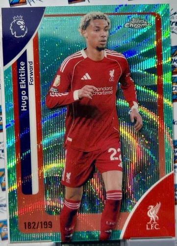 Hugo Ekitike 2025 Topps Chrome Premier League Aqua Refractor /199