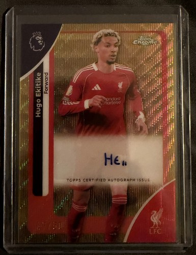 Hugo Ekitike 2026 Topps Chrome Premier League Gold Refractor /50
