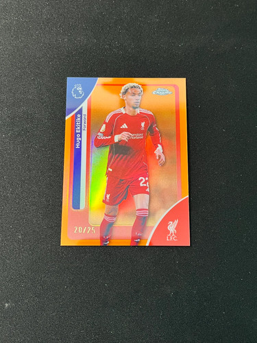 Hugo Ekitike 2026 Topps Chrome Premier League Orange Prizm /25