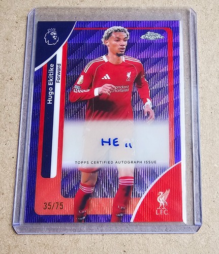 Hugo Ekitike 2025 Topps Chrome Premier League Purple Refractor /75