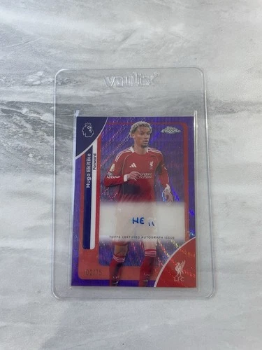 Hugo Ekitike 2026 Topps Chrome Premier League Purple Wave Refractor /75