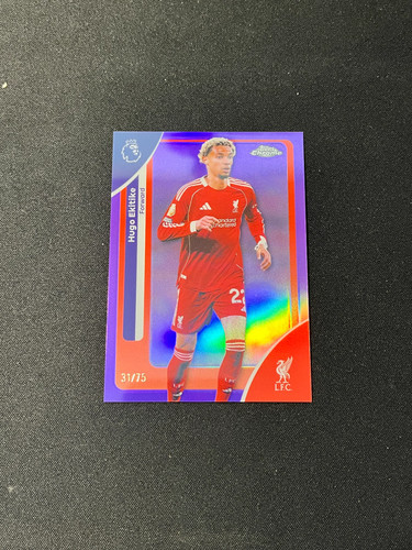 Hugo Ekitike 2026 Topps Chrome Premier League Viola Prizm /75