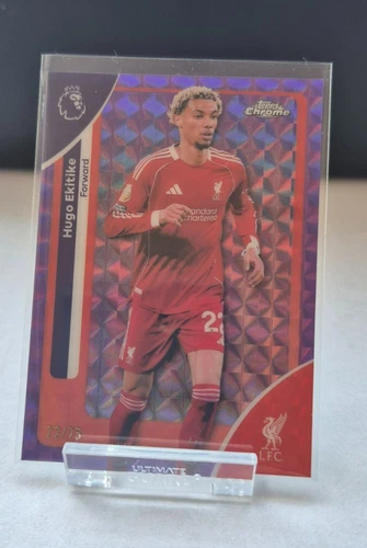Hugo Ekitike 2025 Topps Chrome Purple Geometric /75