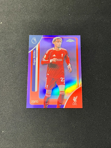 Hugo Ekitike 2026 Topps Chrome Purple Prizm /75