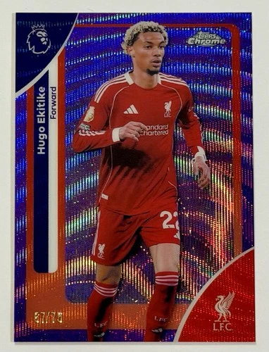 Hugo Ekitike 2025 Topps Chrome Purple Wave /75