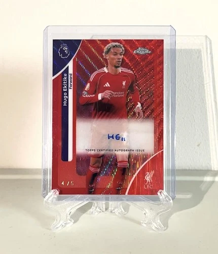 Hugo Ekitike 2026 Topps Chrome Red Wave /5