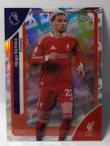Hugo Ekitike 2025 Topps Chrome Retrofractor /92