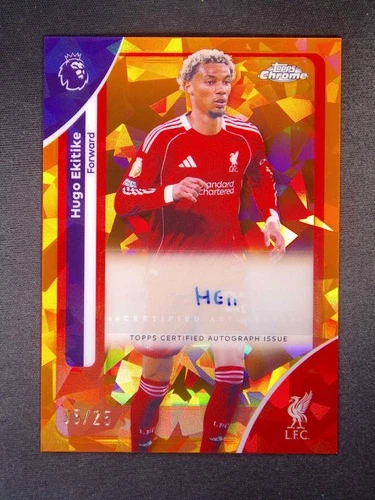 Hugo Ekitike 2025 Topps Chrome Sapphire Orange /25
