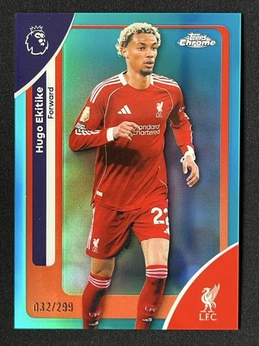 Hugo Ekitike 2025 Topps Chrome Teal Refractor /299