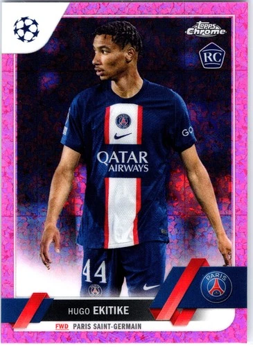 Hugo Ekitike 2022 Topps Chrome UEFA Club Competitions Pink Diamond /175