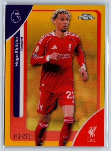 Hugo Ekitike 2025 Topps Chrome Yellow Refractor /275
