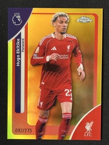 Hugo Ekitike 2026 Topps Chrome Yellow Refractor /275