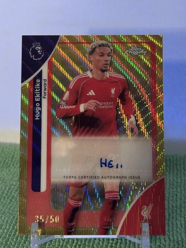 Hugo Ekitike 2026 Topps Cromo EPL Gold Wave /50