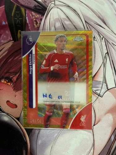 Hugo Ekitike 2026 Topps Cromo EPL Gold Wave /50