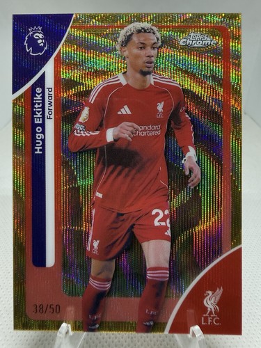 Hugo Ekitike 2026 Topps Cromo Premier League Gold Wave /50