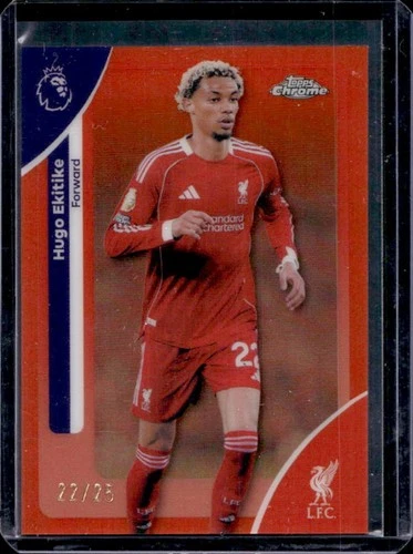 Hugo Ekitike 2026 Topps Cromo Premier League Naranja Refractor /25