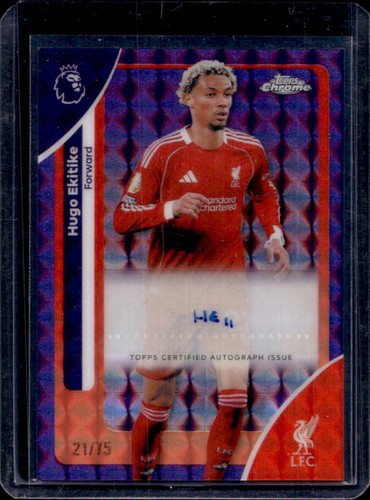 Hugo Ekitike 2026 Topps Cromo Premier League Purple Geometric /75