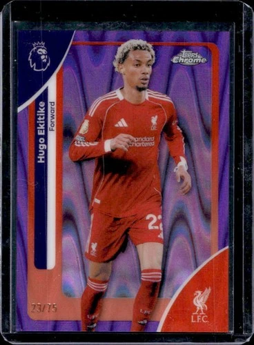 Hugo Ekitike 2026 Topps Cromo Premier League Purple Wave Refractor /75