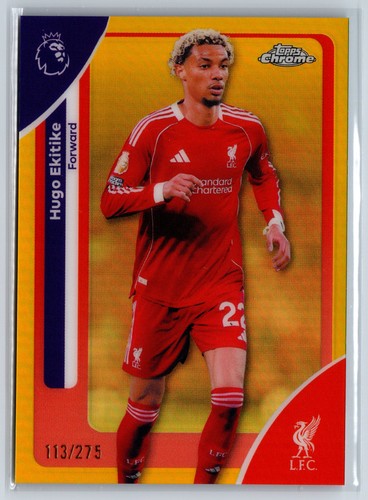Hugo Ekitike 2025 Topps Cromo Premier League Refractor Amarillo /275