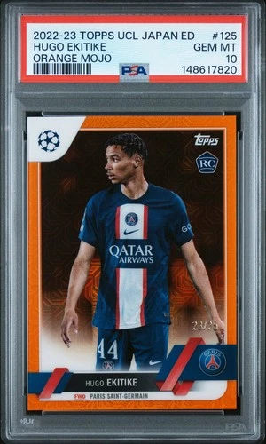 Hugo Ekitike 2022 Topps Cromo UCL Japón Orange Mojo /25