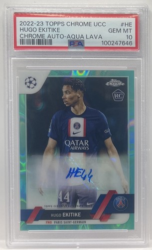 Hugo Ekitike 2022 Topps Cromo UEFA Aqua Lava
