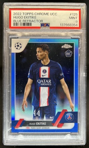 Hugo Ekitike 2022 Topps Cromo UEFA Azul Refractor /150