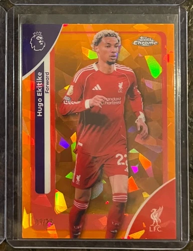 Hugo Ekitike 2025 Topps Cromo Zafiro Orange Refractor /25