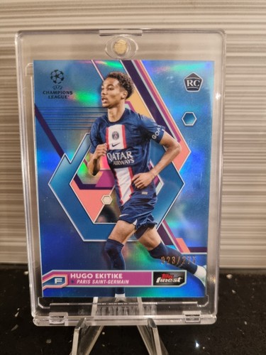 Hugo Ekitike 2022 Topps Finest Blue Refractor /275