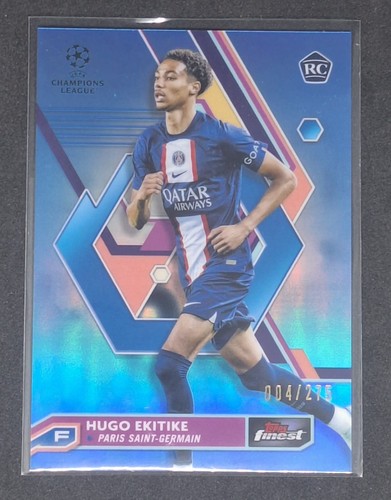 Hugo Ekitike 2023 Topps Finest Blue Refractor 4/275