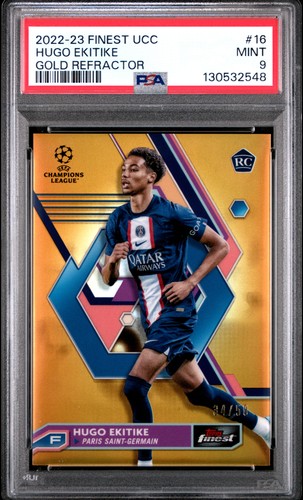 Hugo Ekitike 2023 Topps Finest Gold Refractor /50