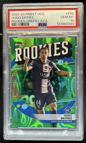 Hugo Ekitike 2022 Topps Finest Green Lava Refractor /99