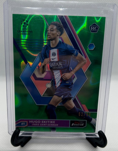 Hugo Ekitike 2023 Topps Finest Green Lava Refractor /99