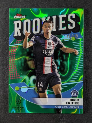 Hugo Ekitike 2022 Topps Finest Green Lava Refractor /99