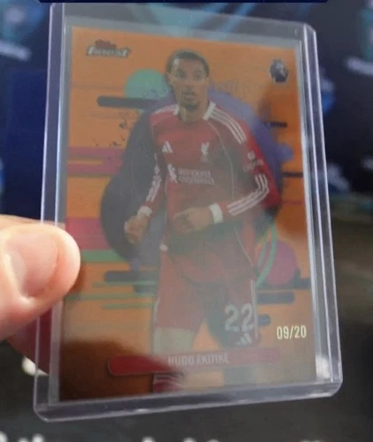 Hugo Ekitike 2025 Topps Finest Orange /20