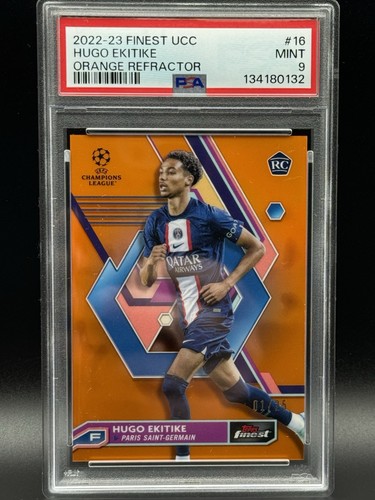 Hugo Ekitike 2023 Topps Finest Orange Refractor /25