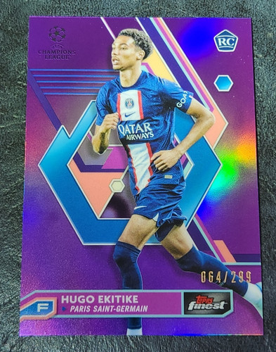 Hugo Ekitike 2022 Topps Finest Purple Refractor /299