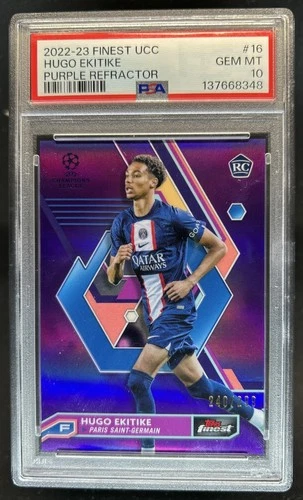 Hugo Ekitike 2022 Topps Finest Purple Refractor /299