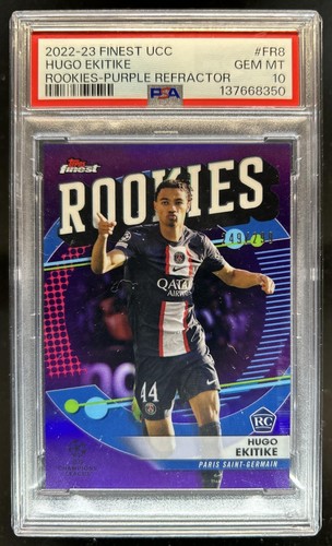Hugo Ekitike 2023 Topps Finest Purple Refractor /299