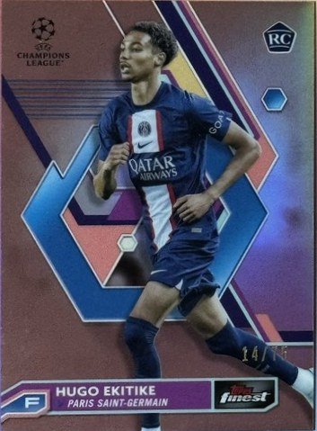 Hugo Ekitike 2023 Topps Finest Rose Gold Refractor /75